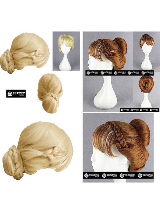 Parrucca per Vestito Carnevale Regina dei Ghiacci  Principessa Bionda, Rossa Anna Elsa WAFF001